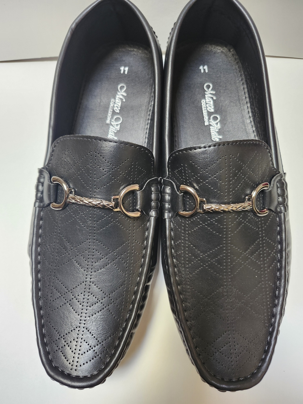 Men's Black Slip-On Loafers with Braided Bit